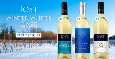 Jost Winter Whites Wine Case 12-Pack ~ Includes Jost L'Acadie Pinot Grigio, Jost Blue Latitude Nova Scotia Cool White, Jost T