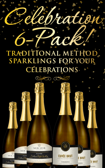 Celebration 6-Pack ~ Traditional Method Sparkling wines from Gaspereau and Mercator Vineyards